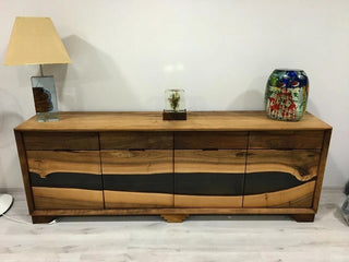 Black Walnut and Epoxy Credenza