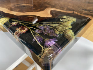 Floral Resin Table with Real Flowers