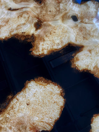 Round Black Epoxy Resin Table Top