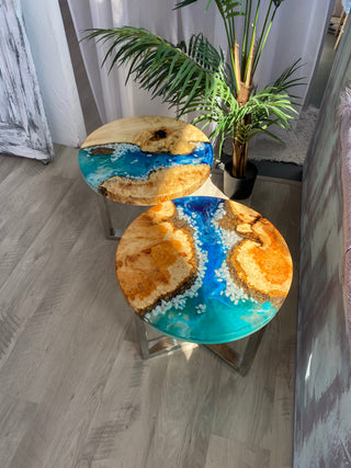 Set of 2 Epoxy Resin Tables