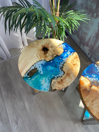 Set of 2 Epoxy Resin Tables