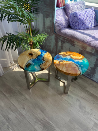 Set of 2 Epoxy Resin Tables