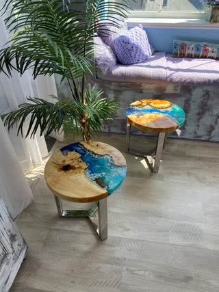 Set of 2 Epoxy Resin Tables