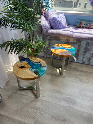 Set of 2 Epoxy Resin Tables