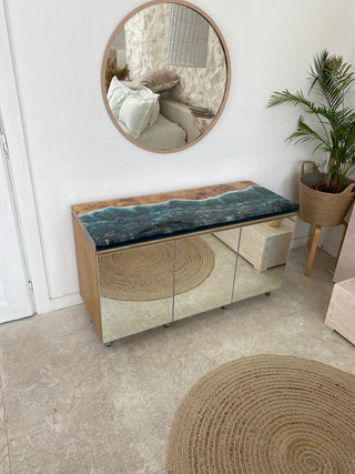 Custom ocean art TV Cabinet