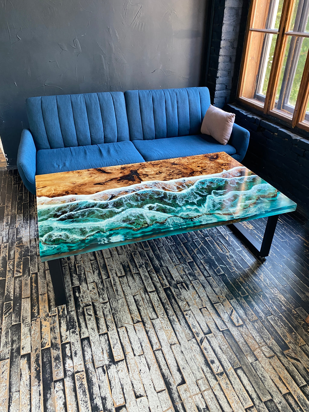 Live Edge Epoxy Ocean Table – ThunderWood Studio