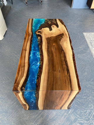 Waterfall Epoxy Wood Dining Table