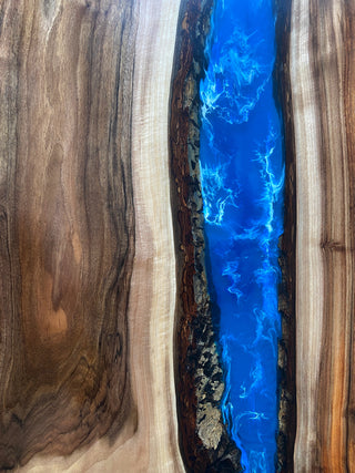 Waterfall Epoxy Wood Dining Table