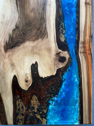 Waterfall Epoxy Wood Dining Table
