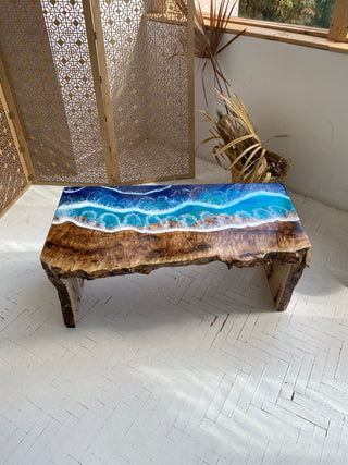 Ocean Wave Epoxy Table with Ocean Wave Design
