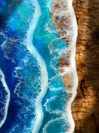 Ocean Wave Epoxy Table with Ocean Wave Design