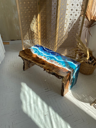 Ocean Wave Epoxy Table with Ocean Wave Design