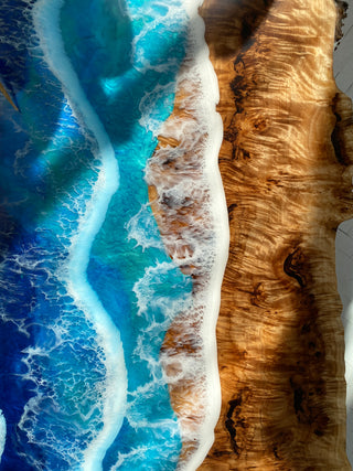 Ocean Wave Epoxy Table with Ocean Wave Design