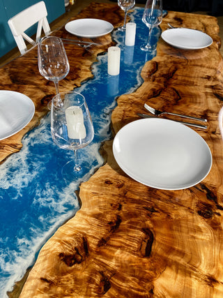 Live Edge Blue River Table