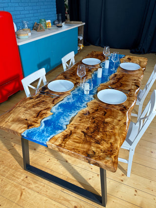 Live Edge Blue River Table