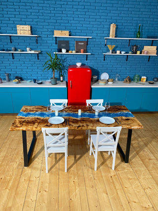 Live Edge Blue River Table