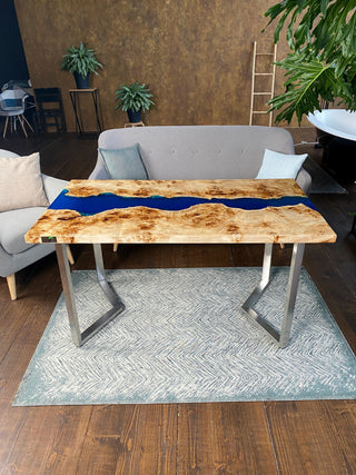 Rechteckiger Epoxy River Esstisch