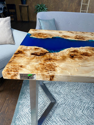 Rectangular Epoxy River Dining Table