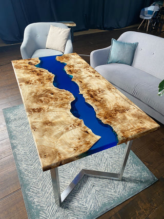 Rectangular Epoxy River Dining Table