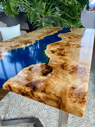 Rectangular Epoxy River Dining Table