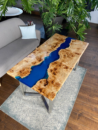 Rectangular Epoxy River Dining Table
