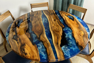 How to Choose the Perfect Epoxy Round Table for 3, 4, 6, 8, 10, and 12 Seats | ThunderWood Studio