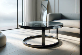 table behind a couch