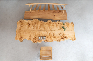 Burl Polar Wood modern Table with live edges