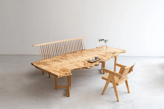 Burl Polar Wood modern Table with live edges