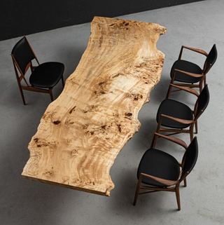 Burl Polar Wood Live edges dining Table