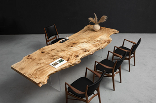 Burl Polar Wood Live edges dining Table