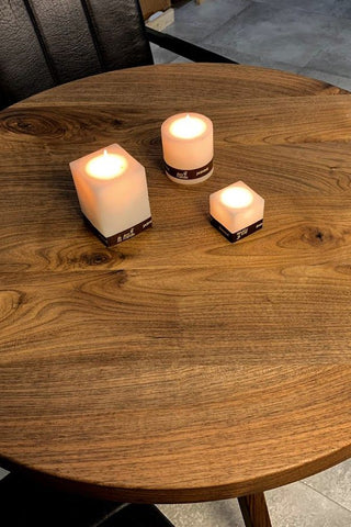 Round american black walnut coffee table