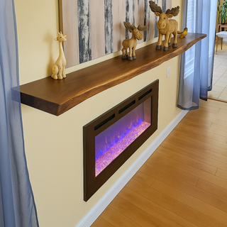 Solid wood fireplace mantle shelf