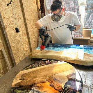 Epoxy coffe table making process