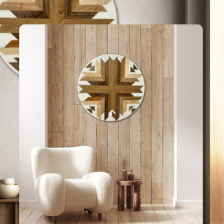 Geometrische Wandkunst aus Holz