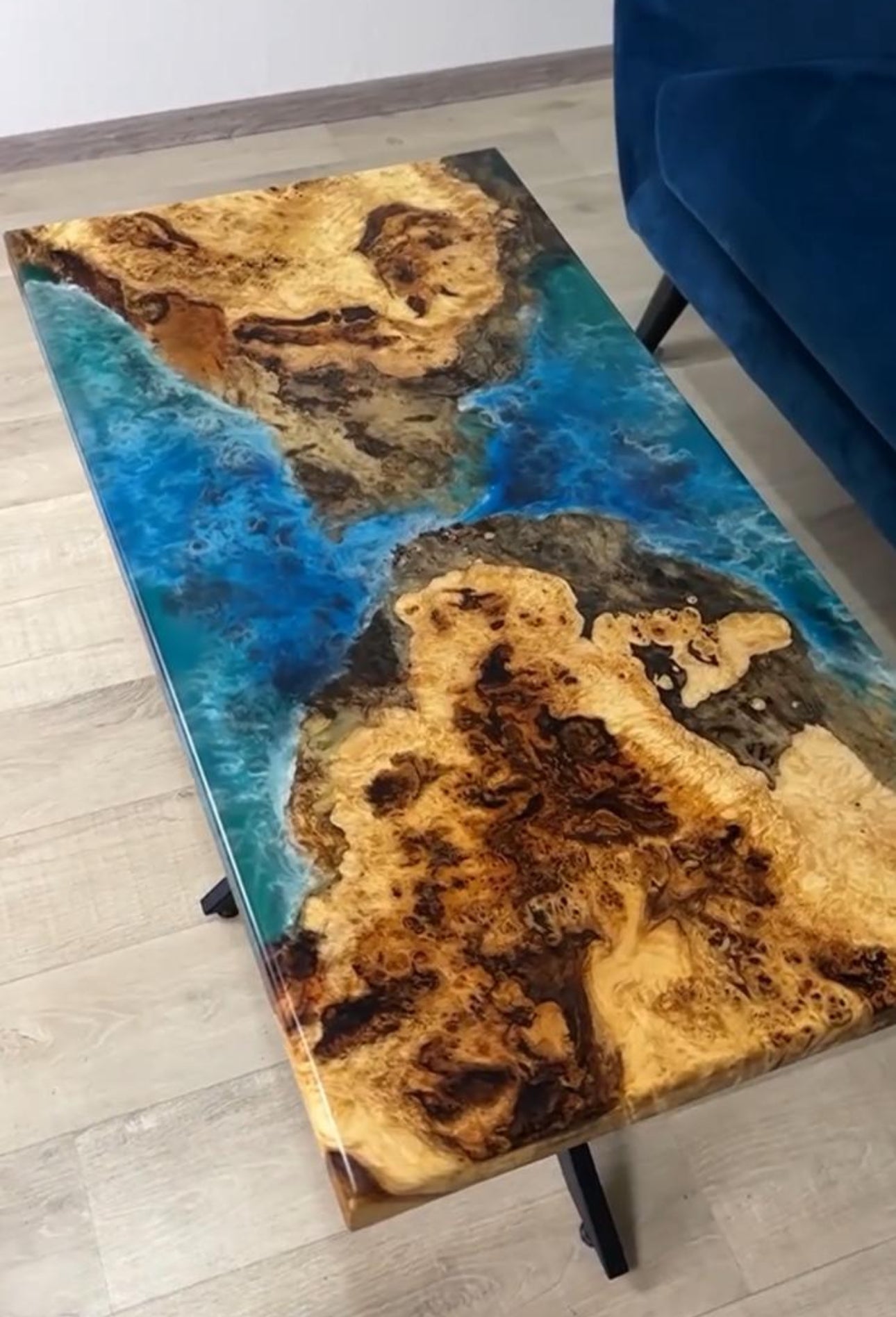 Infinity Waterfall Table Custom waterfall table 120x70, H 50cm – ThunderWood Studio