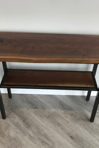 Black Walnut Console Table & Entryway Table live edge