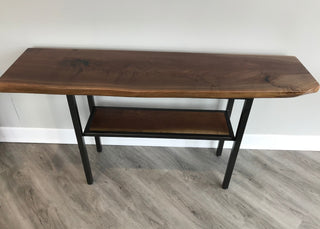 Black Walnut Console Table & Entryway Table live edge