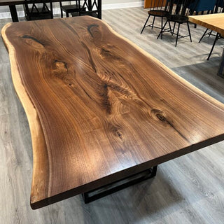 Live Edge 8′ Black Walnut dining table