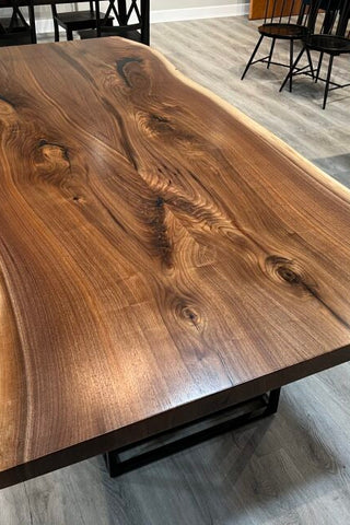 Live Edge 8′ Black Walnut dining table