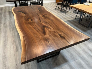 Live Edge 8′ Black Walnut dining table