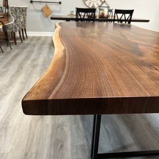 Live Edge 8′ Black Walnut dining table