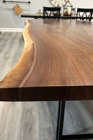 Live Edge 8′ Black Walnut dining table