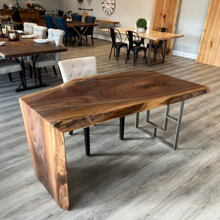 Live Edge Solid Wood Waterfall dining table