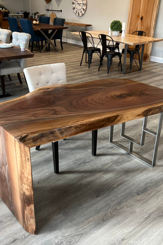 Live Edge Solid Wood Waterfall dining table