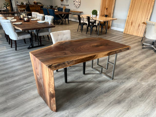 Live Edge Solid Wood Waterfall dining table