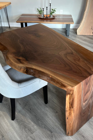 Live Edge Solid Wood Waterfall dining table