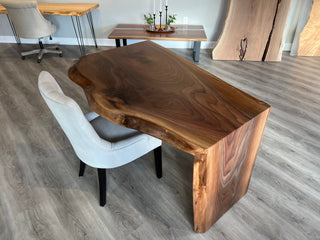 Live Edge Solid Wood Waterfall dining table