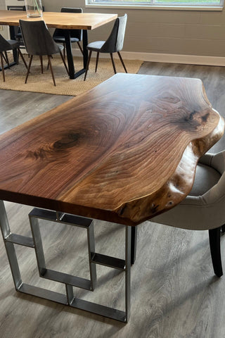 Live Edge Solid Wood Waterfall dining table