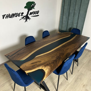 Walnut Wood River Dining Table for 8